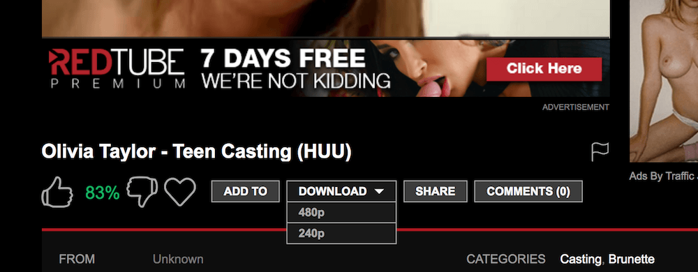 Downloading porn from Redtube.com